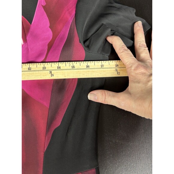 Ted Baker Column Dress Black Bright Flowers Size 2 4 High Neck Lined Maxi Sheath - Picture 6 of 13